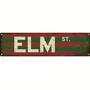 NEW Vintage Elm Street Metal Tin Sign - Halloween Haunt, scene, man cave, scary!